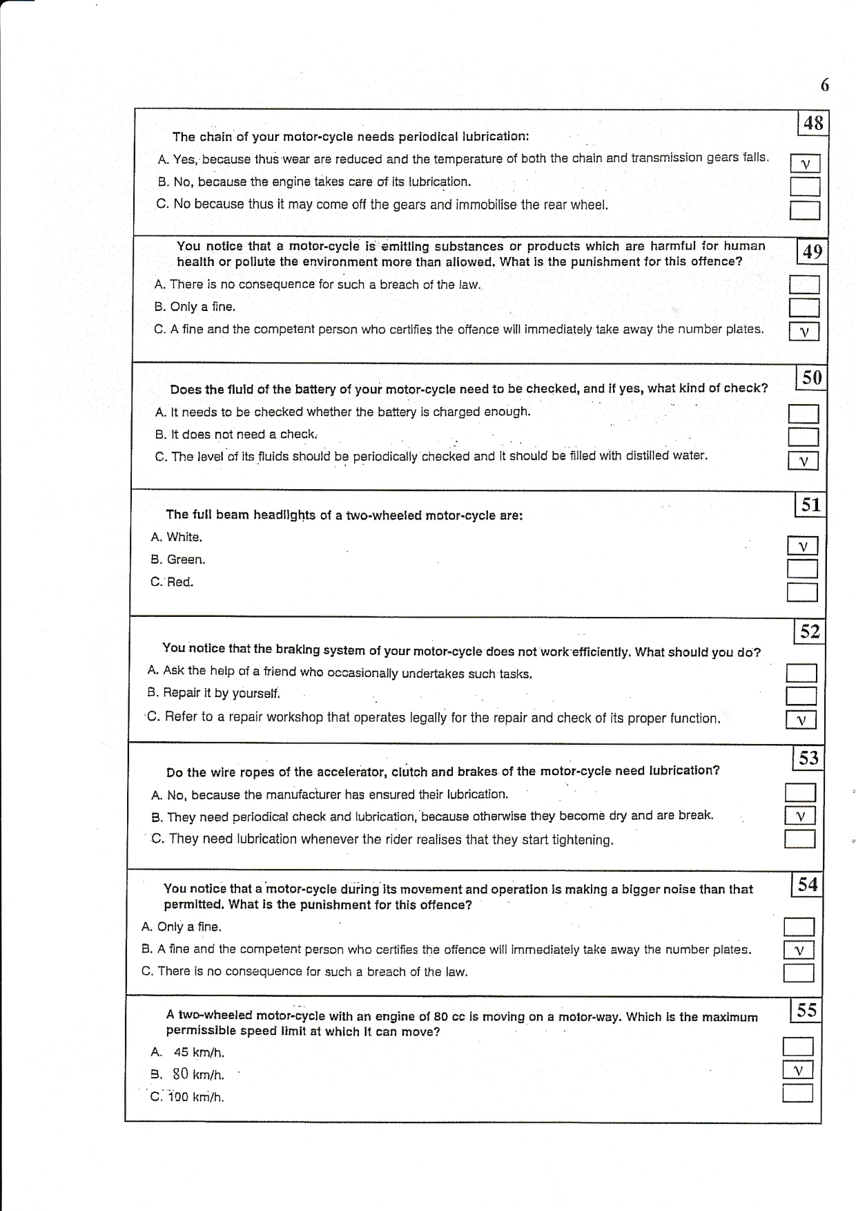 Moto bike exam book page 0006