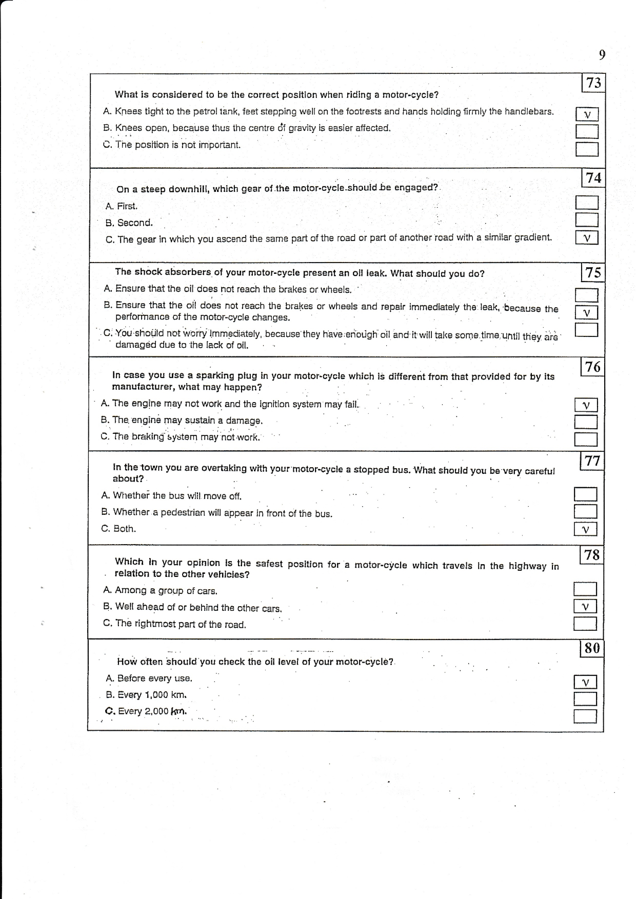 Moto bike exam book page 0009