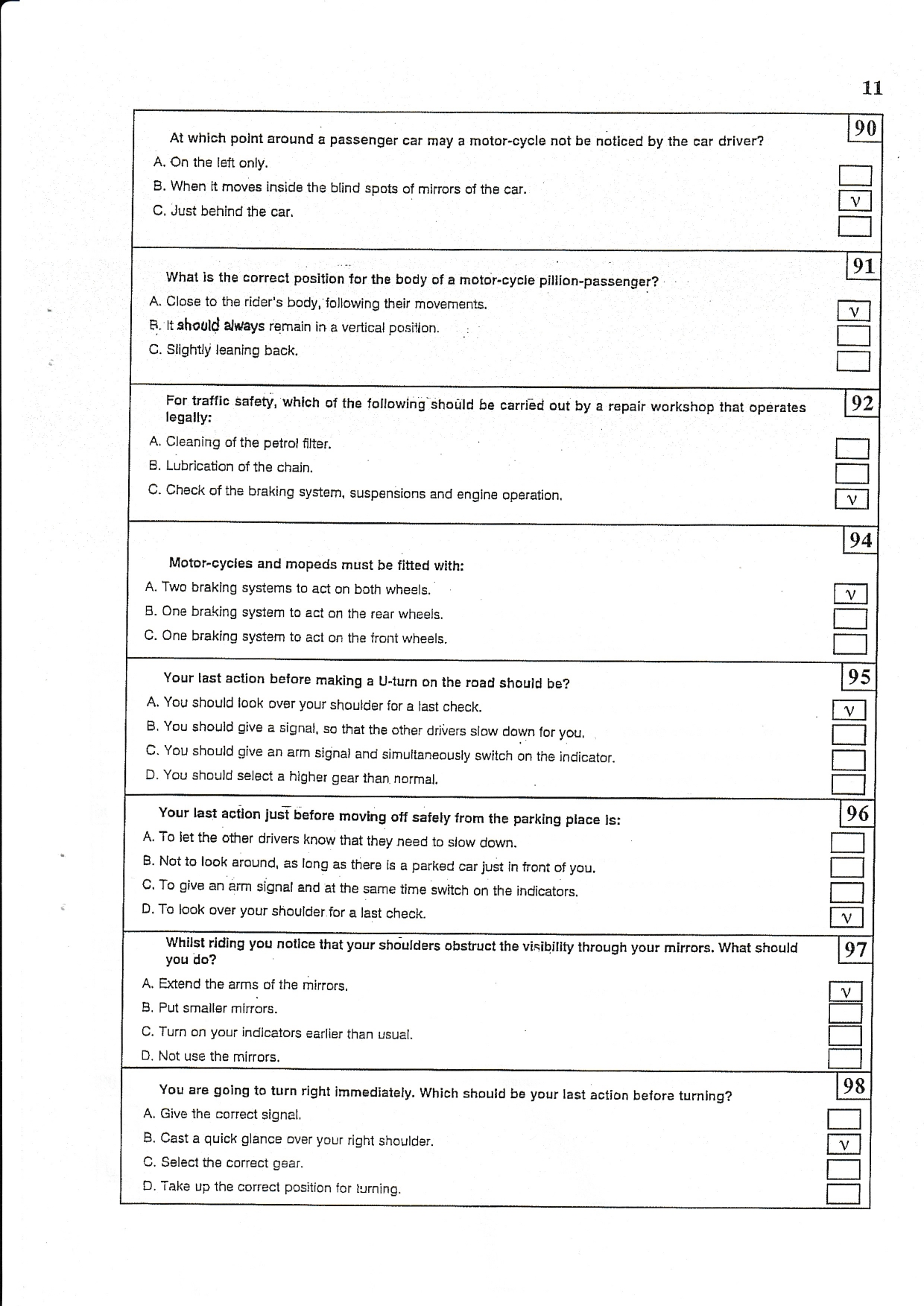 Moto bike exam book page 0011