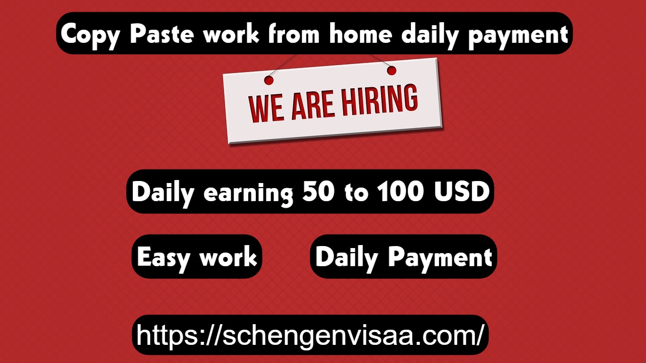 Copy Paste work from home daily payment in Greece 2024